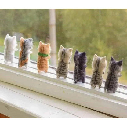 Wool Felt Cats DIY Doll Making Crafting Kit Needle Felting Set