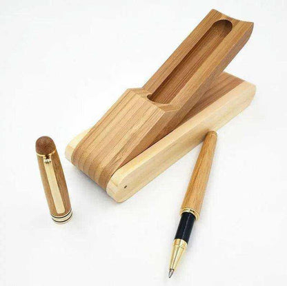 Writing Pen With Wooden Pen Holder Wood Fountain Pen Ballpoint Pen With Bamboo Pen Stand Letter Writing Gifts For Him